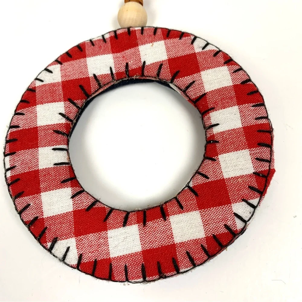 TARGET Letter O Plaid Fabric Christmas Ornament